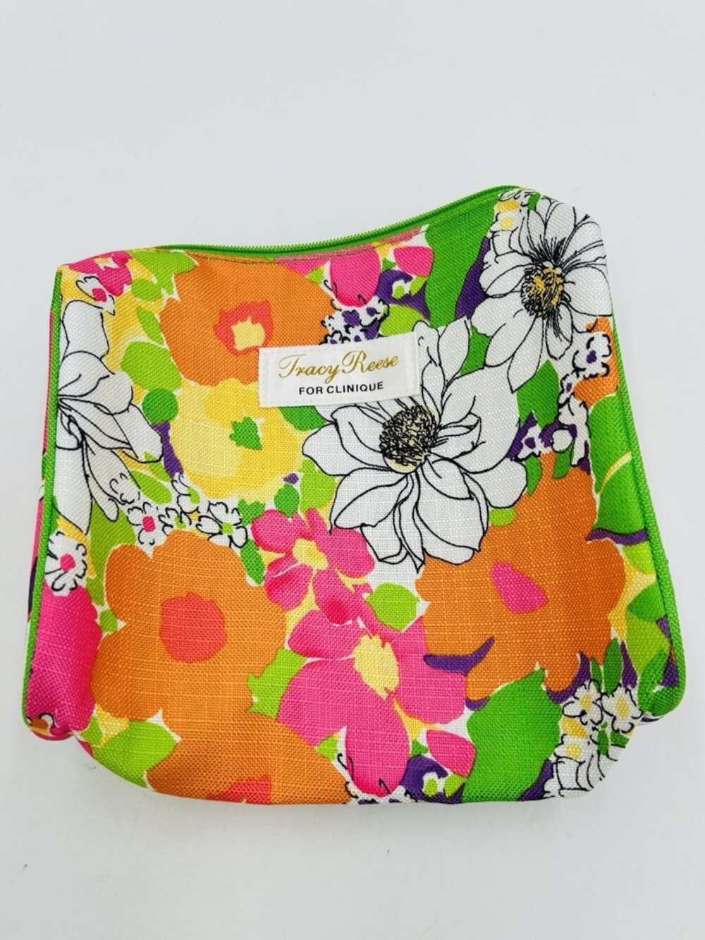 Tracy Reese for Clinique Floral Cosmetic Bag Makeup Travel Pouch 11" x 8.5" NEW
